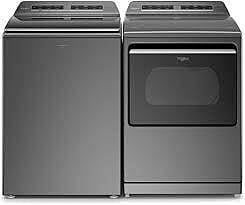 b4637  Smart Capable w/Load and Go 5.3-cu ft High Efficiency Impeller and Agitator Smart Top-Load Washer (Chrome Shadow) ENERGY STAR Whirlpool WTW8127LC  -- LIKE-NEW, NEAR PERFECT CONDITION