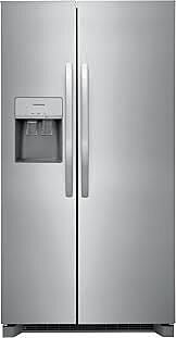 B3833  25.6-cu ft Side-by-Side Refrigerator with Ice Maker (Fingerprint Resistant Stainless Steel) ENERGY STAR  Frigidaire  FRSS26L3AF  -- SCRATCH & DENT, NEAR PERFECT CONDITION
