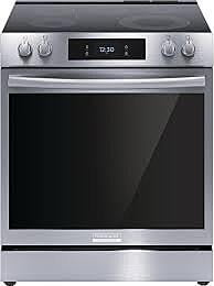 B3842  Gallery 30-in Smooth Surface Glass Top 5 Elements 6.2-cu ft Self-Cleaning Air Fry Convection Oven Slide-in Electric Range (Fingerprint Resistant Stainless Steel)  Frigidaire  GCFE3060BF  -- OPE