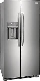 E839  22.3-cu ft Counter-depth Side-by-Side Refrigerator with Ice Maker (Fingerprint Resistant Stainless Steel) ENERGY STAR  FRIGIDAIRE  GRSC2352AF  -- SCRATCH & DENT, NEAR PERFECT CONDITION