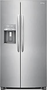 c1147  25.6-cu ft Side-by-Side Refrigerator with Ice Maker (Fingerprint Resistant Stainless Steel) ENERGY STAR  FRIGIDAIRE  GRSS2652AF  -- SCRATCH & DENT, FAIR CONDITION
