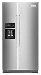 B3851  19.8-cu ft Counter-depth Side-by-Side Refrigerator with Ice Maker (Stainless Steel with Printshield Finish)  KitchenAid  KRSC700HPS  -- SCRATCH & DENT, NEAR PERFECT CONDITION
