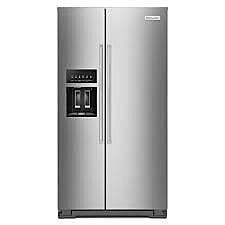Z302  24.8-cu ft Side-by-Side Refrigerator with Ice Maker (Stainless Steel with Printshield Finish) ENERGY STAR  KITCHENAID  KRSF705HPS  -- SCRATCH & DENT, GOOD CONDITION
