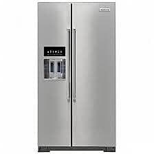 B2246  24.8-cu ft Side-by-Side Refrigerator with Ice Maker (Stainless Steel with Printshield Finish) ENERGY STAR KITCHENAID KRSF705HPS/04  -- LIKE-NEW, NEAR PERFECT CONDITION