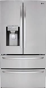 LG160  28 cu. ft. 4-Door French Door Smart Refrigerator with Ice and Water Dispenser in PrintProof Stainless Steel  LG  LMXS28626S  -- LIKE-NEW, GREAT CONDITION