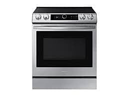 B3542  30-in Smooth Surface 5 Elements 6.3-cu ft Self and Steam Cleaning Air Fry Convection Oven Slide-in Smart Electric Range (Fingerprint Resistant Stainless Steel) SAMSUNG NE63T8711SS/AA  -- LIKE-N