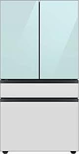 B4152  Bespoke 28.8-cu ft 4-Door Smart French Door Refrigerator with Dual Ice Maker and Door within Door (Morning Blue with White Glass Panels) ENERGY STAR Samsung RF29BB86004M  -- LIKE-NEW, NEAR PERF