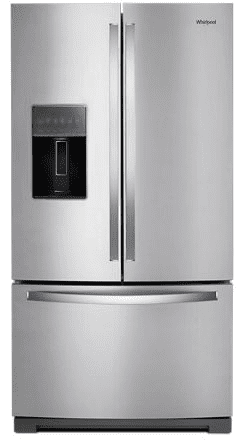 E149  26.8-cu ft French Door Refrigerator with Dual Ice Maker (Fingerprint Resistant Stainless Steel) ENERGY STAR  Whirlpool  WRF767SDHZ  -- SCRATCH & DENT, GREAT CONDITION