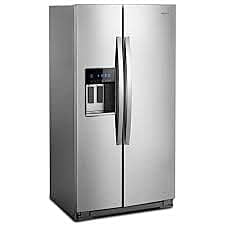 E445 20.6-cu ft Counter-Depth Side-by-Side Refrigerator with Ice Maker (Fingerprint Resistant Stainless Steel)