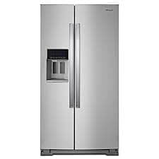 B2642  28.4-cu ft Side-by-Side  Refrigerator with Ice Maker (Fingerprint Resistant Stainless Steel) WHIRLPOOL WRS588FIHZ/04  -- SCRATCH & DENT, GREAT CONDITION