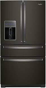 E654  26.2-cu ft 4-Door French Door Refrigerator with Ice Maker (Fingerprint Resistant Black Stainless)  Whirlpool  WRX986SIHV  -- SCRATCH & DENT, GREAT CONDITION
