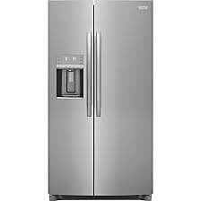 1201-63  25.6-cu ft Side-by-Side Refrigerator with Ice Maker, Water and Ice Dispenser (Fingerprint Resistant Stainless Steel) ENERGY STAR Frigidaire frss26l3af  -- SCRATCH & DENT, NEAR PERFECT CONDITI