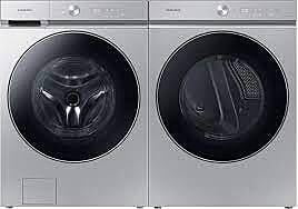b4639  Bespoke 5.3-cu ft High Efficiency Stackable Steam Cycle Smart Front-Load Washer (Silver Steel) ENERGY STAR Samsung WF53BB8900AT  -- LIKE-NEW, NEAR PERFECT CONDITION